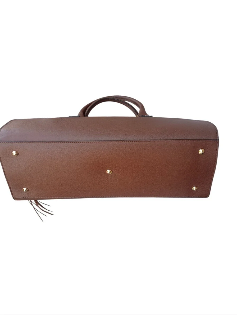Kelly-Tooke Soho Leather Barrel Tassel Satchel Bag, NWT